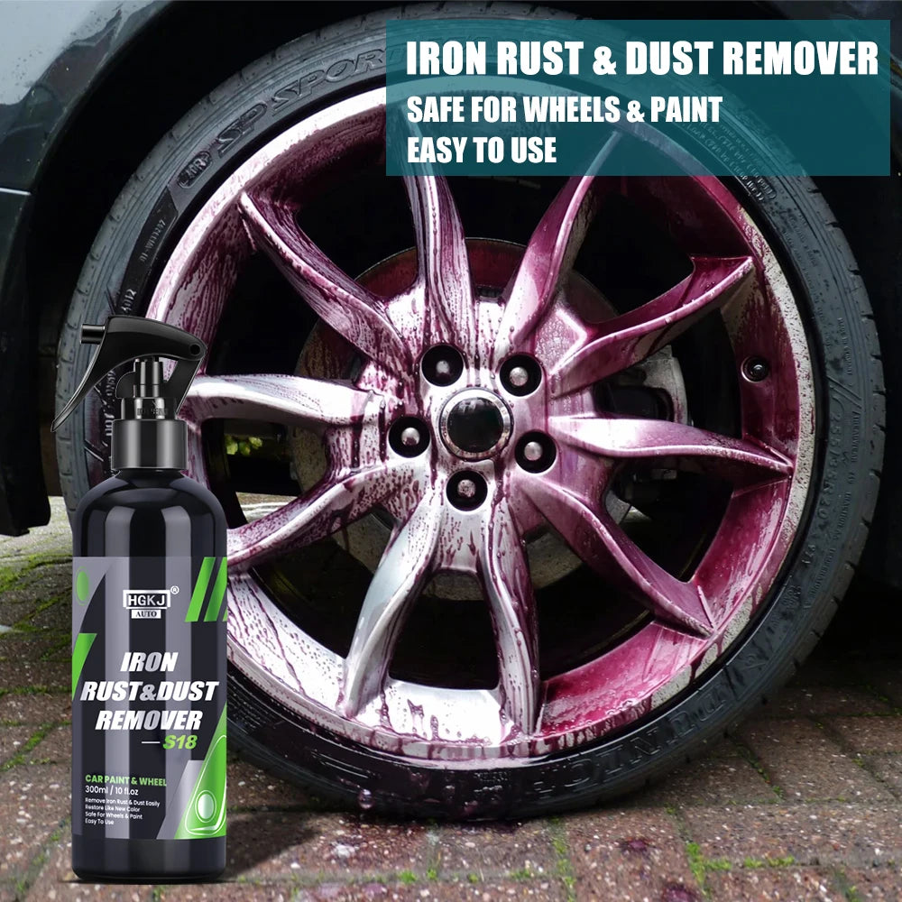 HGKJ Spray nettoyant pour peinture et jantes de voiture, particules de fer, poudre antirouille, nettoyant pour jantes de voiture, surface métallique