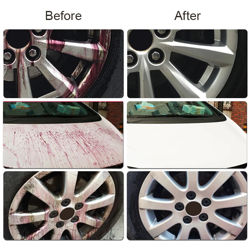 HGKJ Spray nettoyant pour peinture et jantes de voiture, particules de fer, poudre antirouille, nettoyant pour jantes de voiture, surface métallique