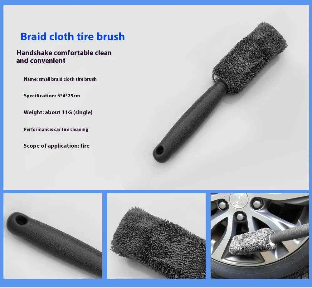 Lot de 9 lingettes nettoyantes pour voiture et moto, gants de lavage, serviettes de lavage de voiture, chiffons de nettoyage, éponges à cirer, brosses à roues