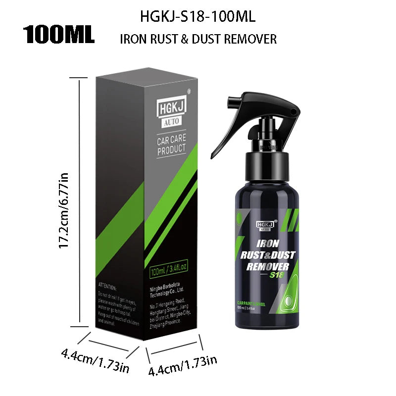 HGKJ Spray nettoyant pour peinture et jantes de voiture, particules de fer, poudre antirouille, nettoyant pour jantes de voiture, surface métallique