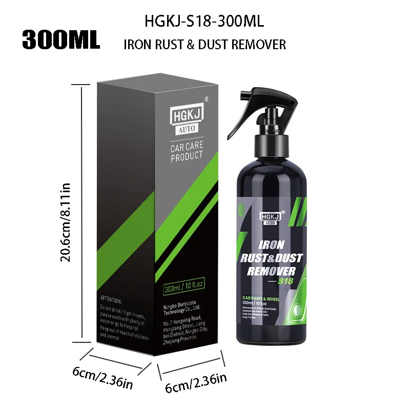 HGKJ Spray nettoyant pour peinture et jantes de voiture, particules de fer, poudre antirouille, nettoyant pour jantes de voiture, surface métallique