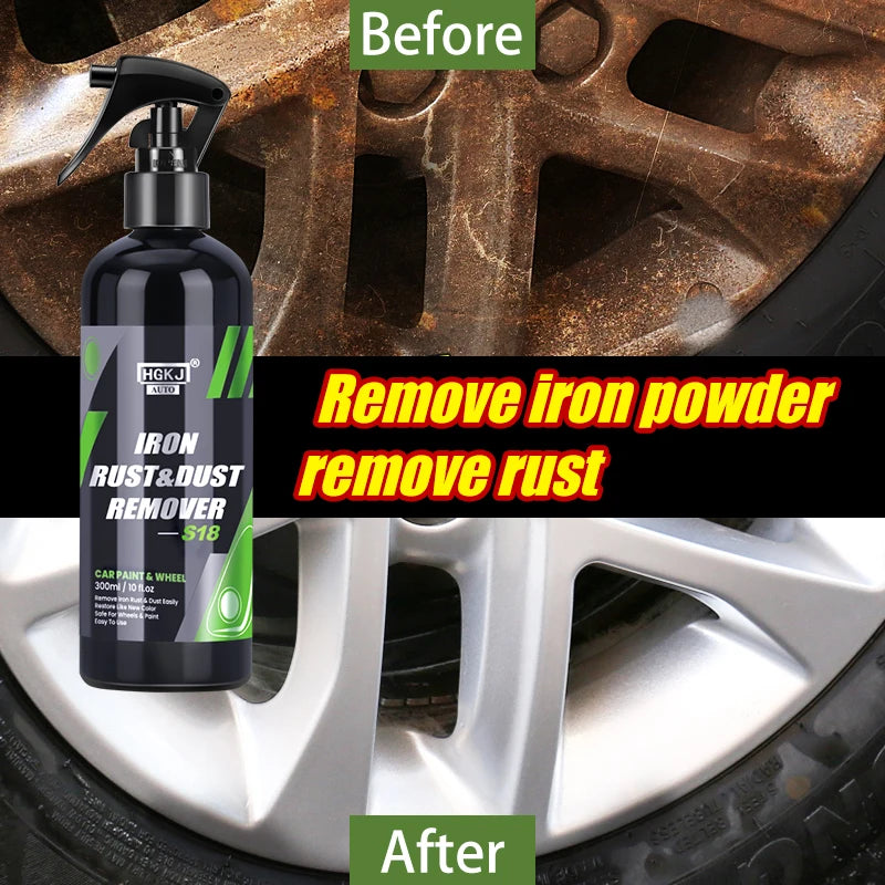HGKJ Spray nettoyant pour peinture et jantes de voiture, particules de fer, poudre antirouille, nettoyant pour jantes de voiture, surface métallique