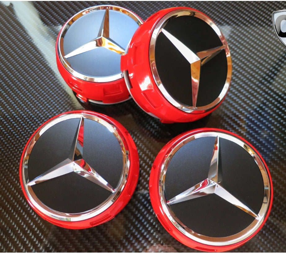 4xCentres de roues - Caches moyeux Mercedes Benz Amg Livraison gratuite