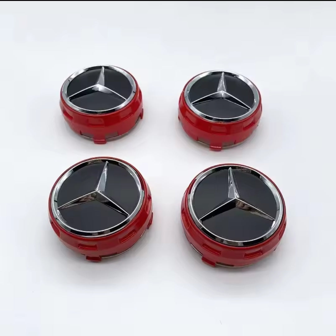 4xCentres de roues - Caches moyeux Mercedes Benz Amg Livraison gratuite