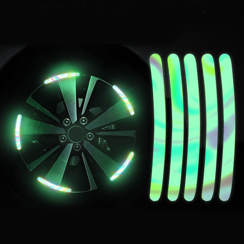 40xAutocollants de voiture imperméables en plastique lumineux, décalcomanies auto-adhésives, brille dans le noir, pour la décoration de roue