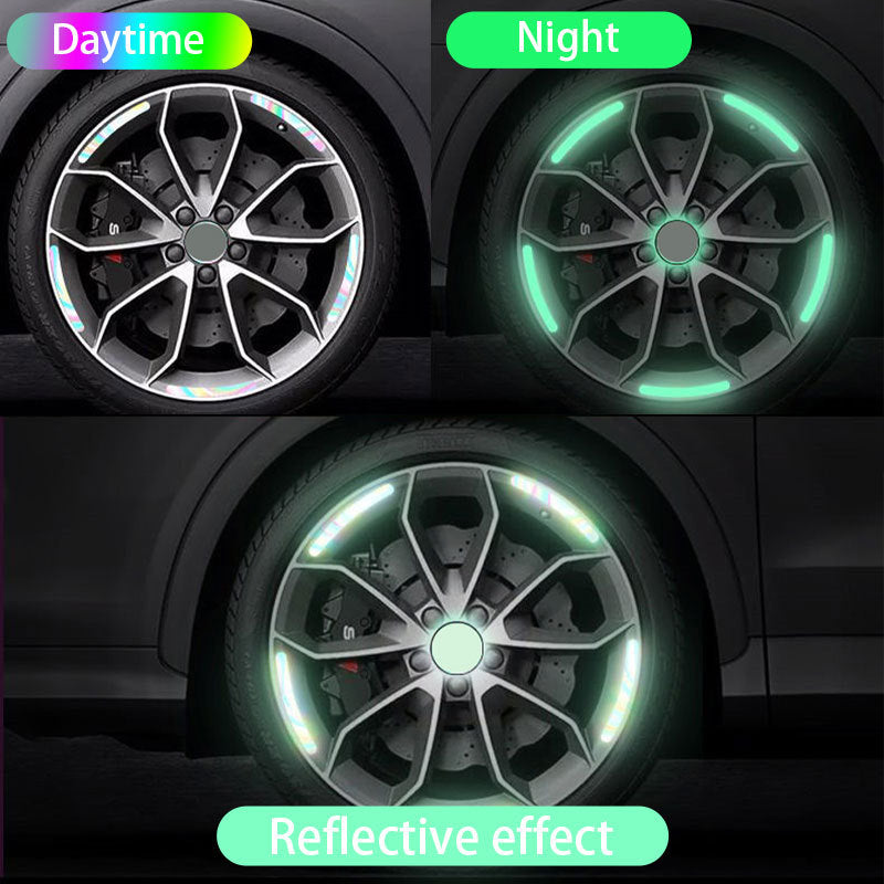 40xAutocollants de voiture imperméables en plastique lumineux, décalcomanies auto-adhésives, brille dans le noir, pour la décoration de roue