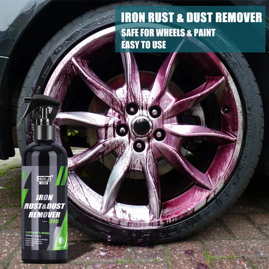 HGKJ Spray nettoyant pour peinture et jantes de voiture, particules de fer, poudre antirouille, nettoyant pour jantes de voiture, surface métallique
