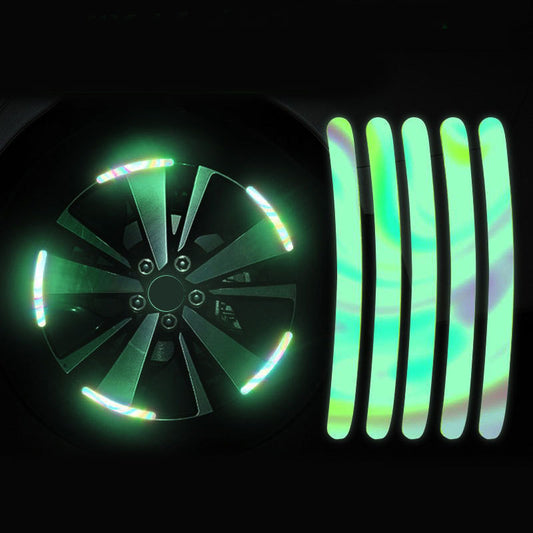 40xAutocollants de voiture imperméables en plastique lumineux, décalcomanies auto-adhésives, brille dans le noir, pour la décoration de roue